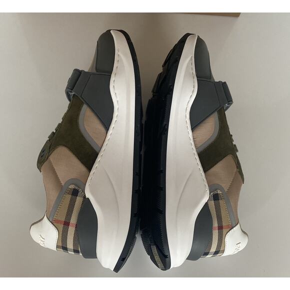 NIB Burberry Men\'s Ramsey Check Beige & Green Sneakers 8 US (41 Euro) 8045292 IT main image 8